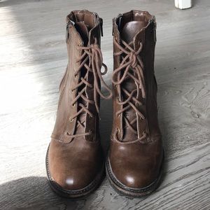 White Mountain Brown Combat Boots